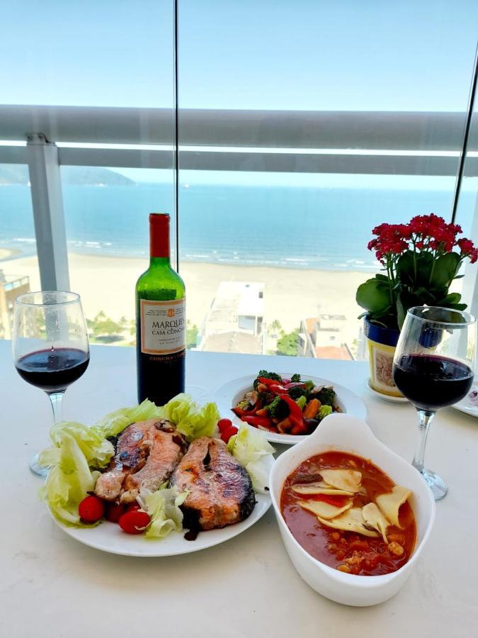 Apto Top Com Vista Pro Mar Em Condominio Completo Em Frente A Praia! Сантос Экстерьер фото